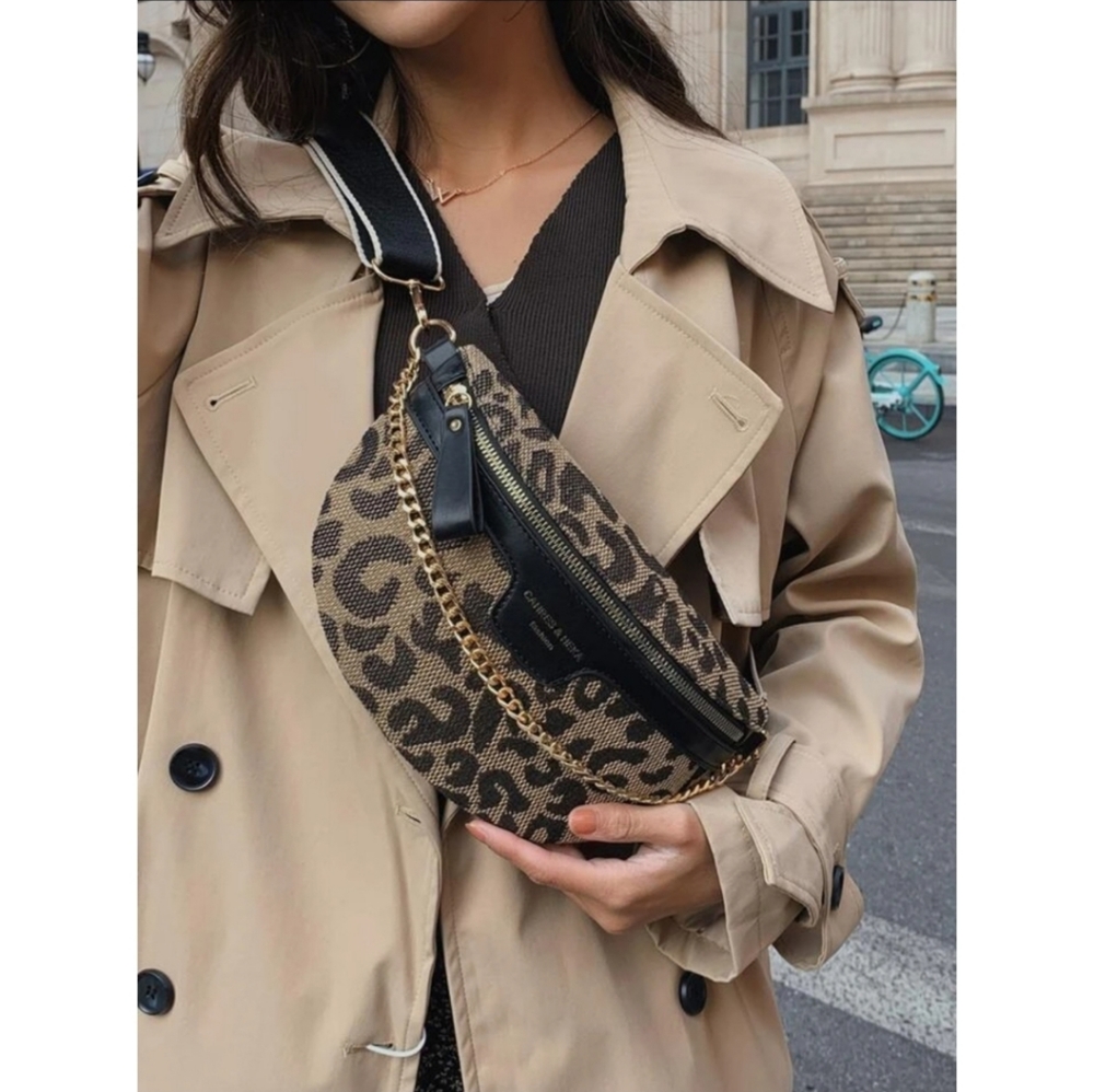 Cahres & Heka Leopard Print Crossbody Shoulder Bag